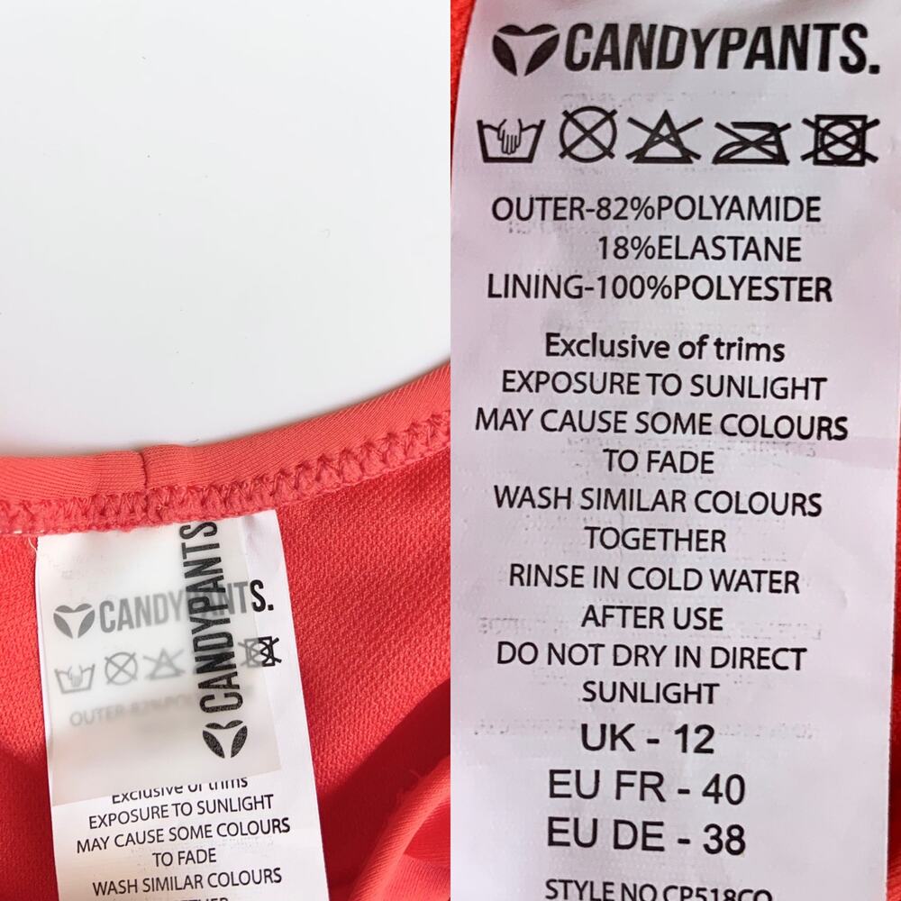 NWT Candy Pants Coral High Hip Thong Bikini Bottoms size Medium - Picture 10 of 10